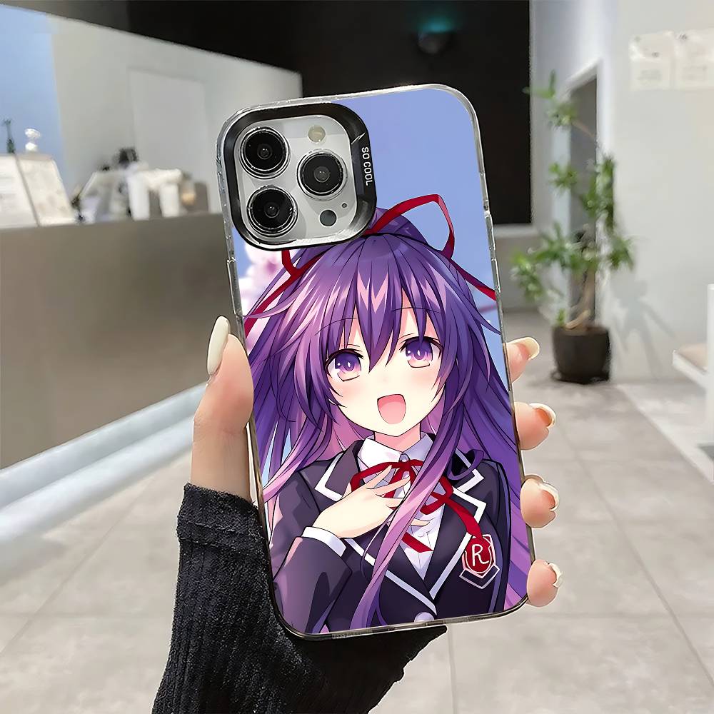 Cute Cartoon Y-Yatogami T-Tohka Phone Case For IPhone 17 16 15 14 13 12 11 Pro Max Plus Color Shockproof Back Silver Cover