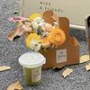 10Pcs Kraft Paper Drink Carrier with Handle 1/2/4Cup Capacity Coffee Cup Holder for Hot Or Cold Drinks Takeout Suitable for Cafe