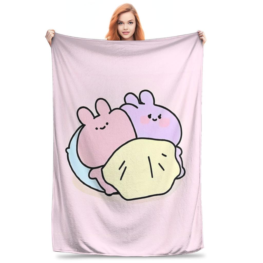 Asamimichaan Blanket Flannel Textile Decor Asamimi Multifunction Ultra-Soft Throw Blanket for Bedding Travel Plush Thin Quilt