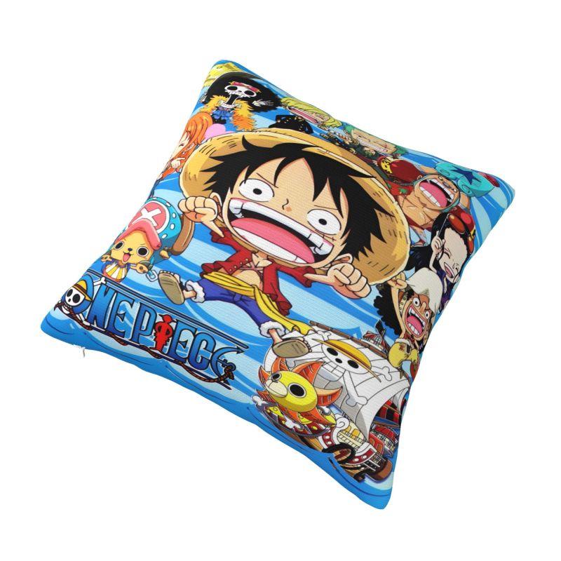 Custom One Pieces Luffy Anime Nordic Throw Pillow Cover Pirate Skull Manga Cushion Cover