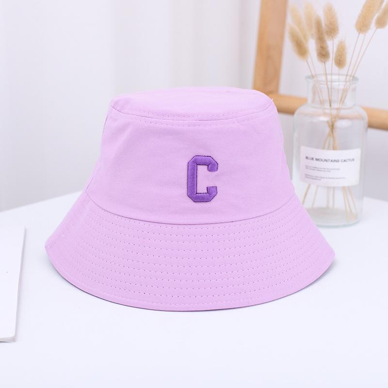 Lovers Summer Spring Sunscreen Fisherman Hat Solid Color C Letter Literary Hat