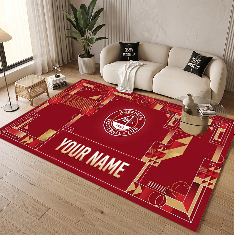 Personalized Crystal Velvet Carpet Aberdeen FC Pattern Non Slip Floor Rug
