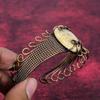 Fossil Coral Natural Gemstone Bangle Copper Wire Wrapped Adjustable Cuff Bracelet