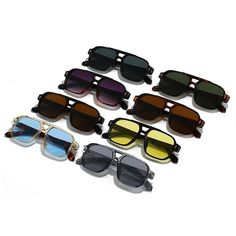 European American Style Sunglasses Women Double Bridge Rivets Decoration Men's Glasses Driving Hiking Man Sun Glass