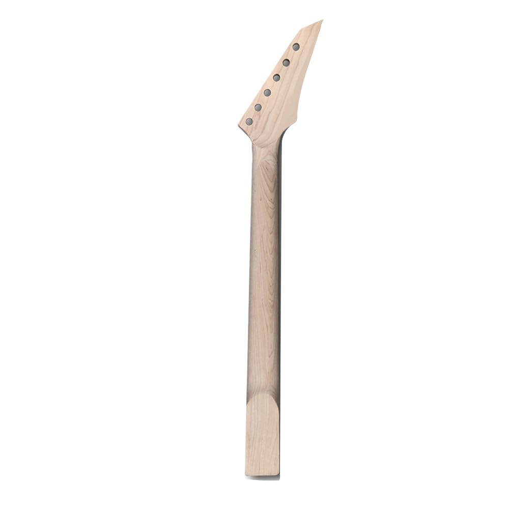 Generic Reverse Hand Electric Guitar Neck 24 Frets 25.5 Inches Maple Rosewood Fretboard Lock Nut Unfinished Replacement Part
