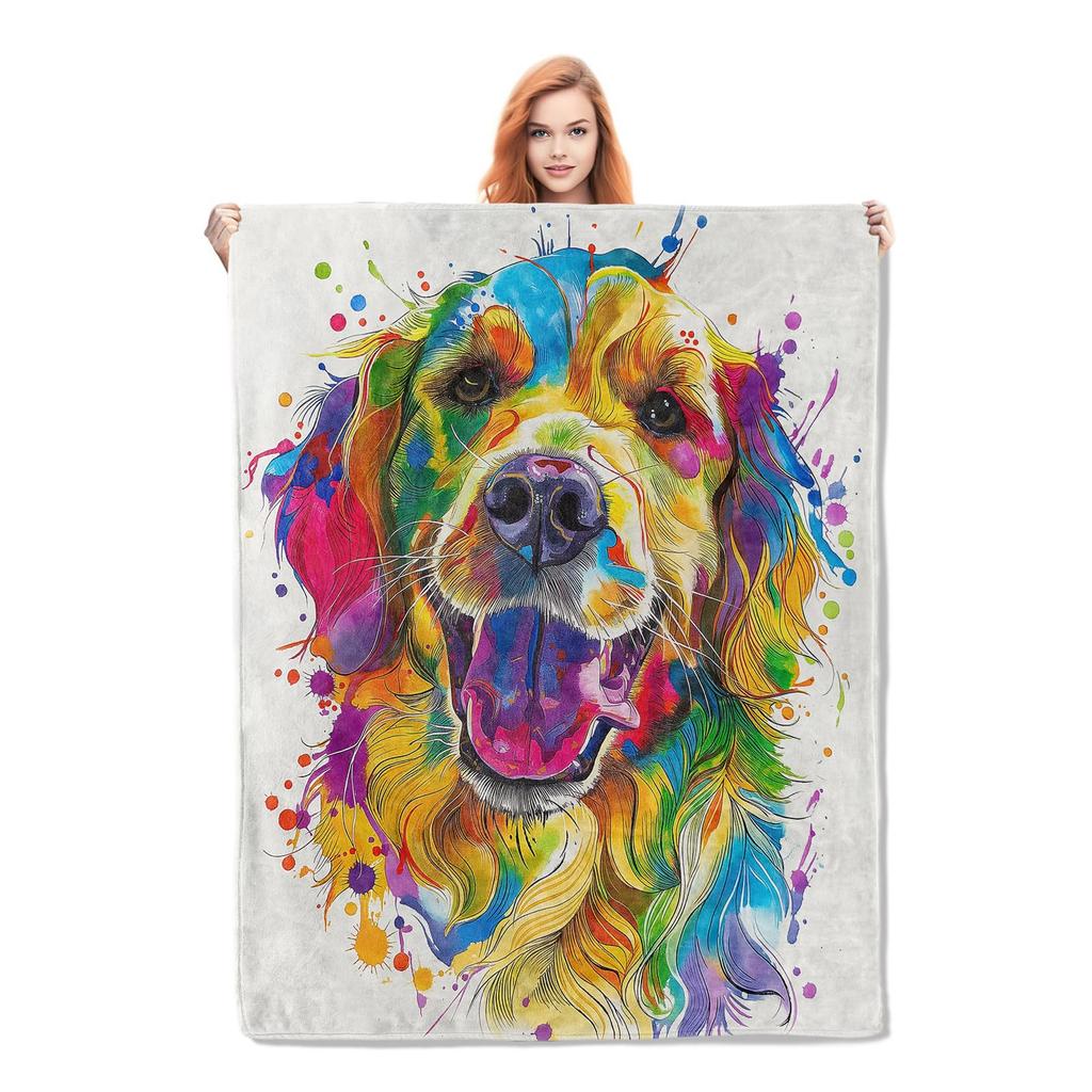 Golden Retriever Blanket Soft Lightweight Flannel Fleece Throw Blanket for Couch Bed Sofa Travel Gift for Women Girls Pet Lovers