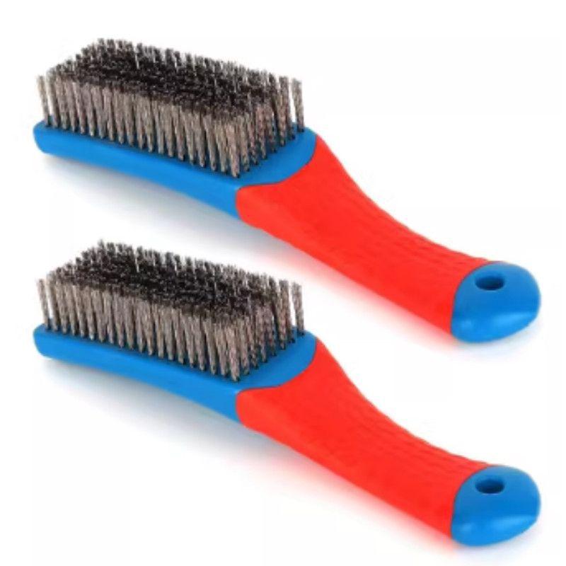 3pcs with Comfortable Plastic Handle Perfect for Removing Rust Welding Slag Dirt and Paint Heavy Duty Stainless Steel Wire Brush