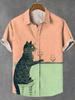 Stylish Men's Short Sleeve Abstract Pattern Shirt, Casual Summer Essential