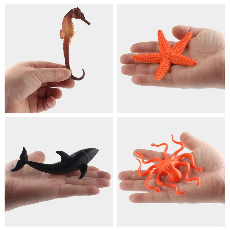 5-Piece Set Of Simulated Marine Life Animal Models, Seahorse Whale Hollow Model Ornament Toys
