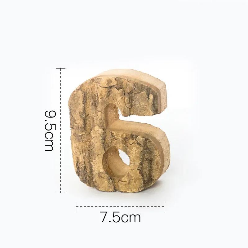Zusammen mit Bark Massivholz Retro Holz Englische Buchstaben Alphabet Zahl für Cafeteria Bar Heimdekoration Vintage DIY Buchstabe