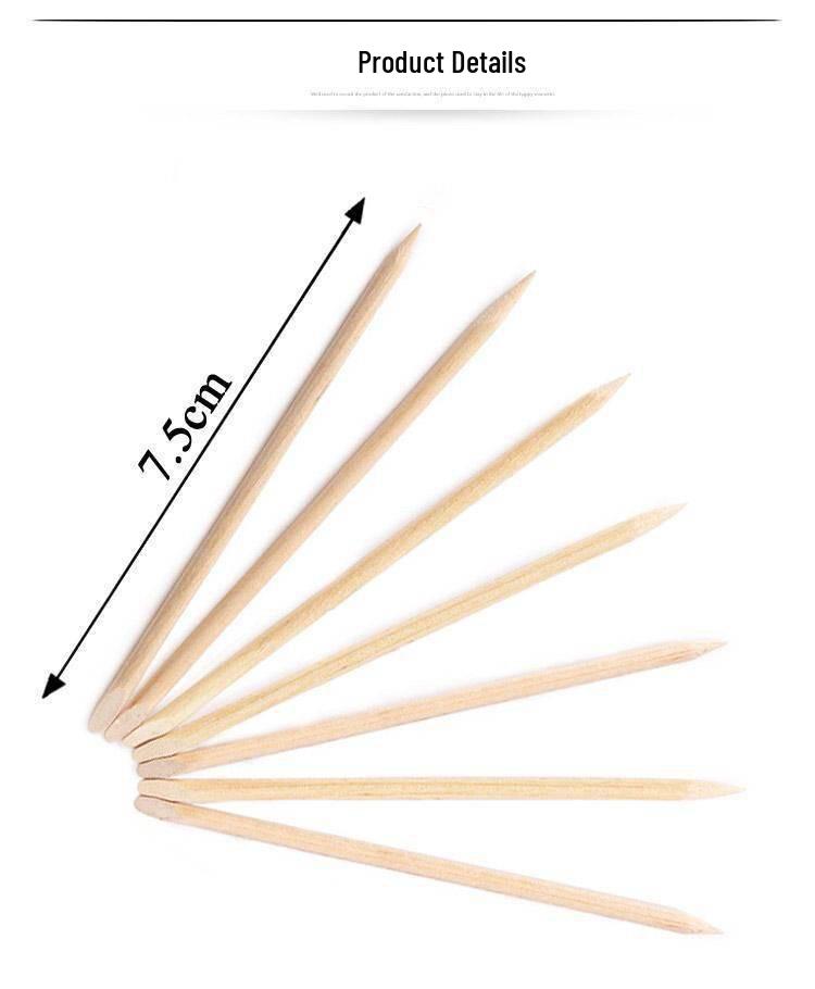100-Pack Double-Ended Beech Wood Sticks for Nail Art and Rhinestone Picking