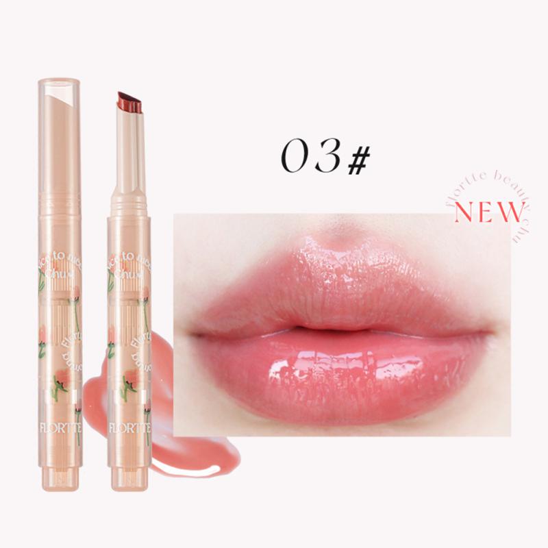 FLORTTE Chu Jelly Rtěnka Floria First Kiss Love Series Pen Mirror Water Light Glaze Lip Hydrating Water Women Beauty Cosmetics