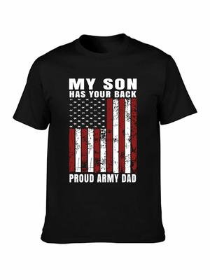 Brand Proud Army Dad Cool Distressed Usa American Flag 2019 Summer Men Short Sleeve TShirt