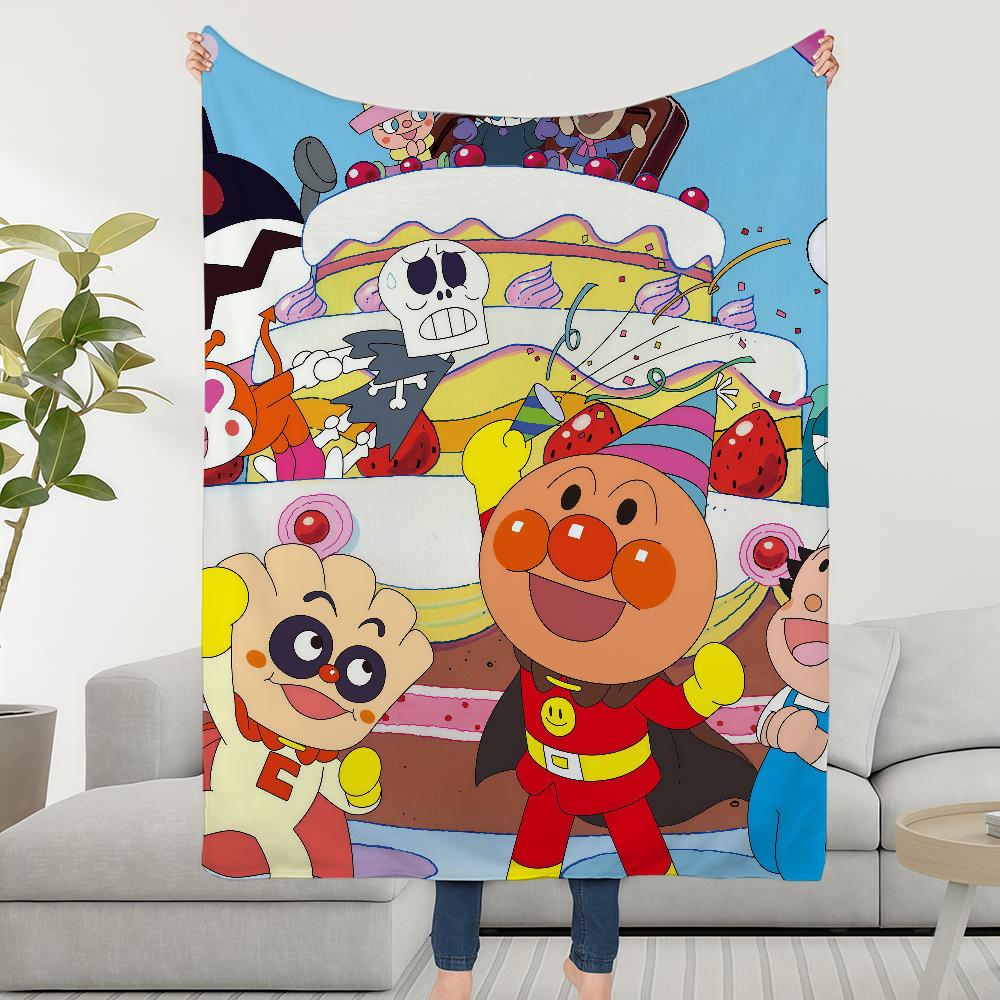 Blanket Throw Cute Cartoon Super A-AnpanmanS-ES Cosy Plush Living Room Sofa Couch Childish Birthday Gifts