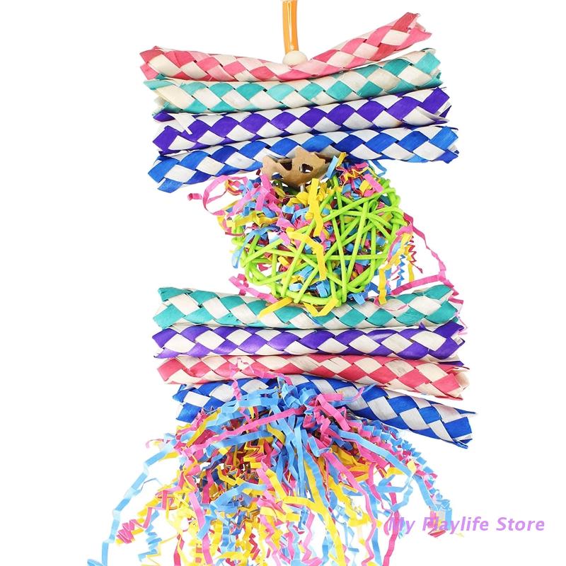 

Игрушки для попугаев Подвесные игрушки для поиска пищи и измельчения Игрушка для жевания птиц Подходит для маленьких и средних попугаев ара