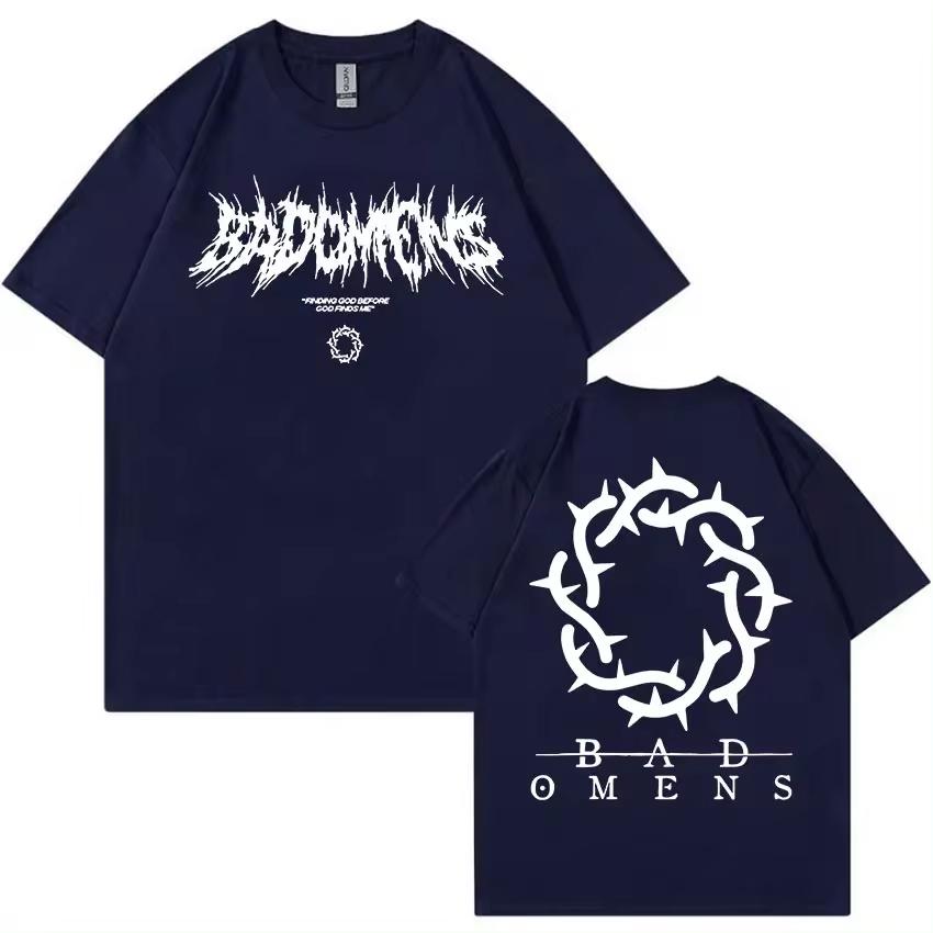Bad Omens Band Logo Grafic T-shirt Bărbați Femei Casual Moda Supradimensionate Bumbac T-shirt Hip Hop Gothic Îmbrăcăminte T Shirt
