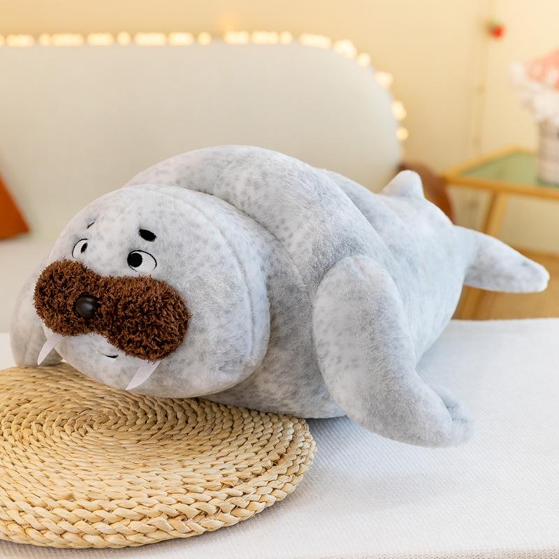 Stuffed Realistic Sea Seal Plush Toy Cozy Hug Pillow Short Plush Filled With Pp Cotton