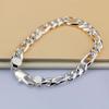 Fashion Men's 100% 925 Sterling Silver Link Chain Bracelet 8 Inches 8/10mm Male Simple Punk Hand Catenary Jewelry