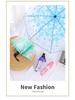 Cherry Blossom Transparent Automatic Umbrella - Soft Girl Three-Fold Design