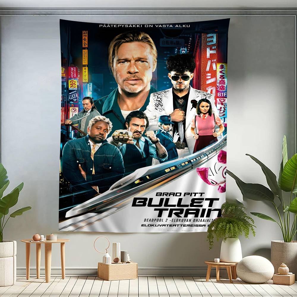 High Quality Bullet Train Movie Cartoon Tapestry Art Science Fiction Room Home Decor Art Home Decor