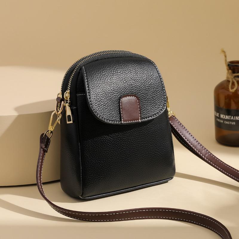 New fashion shoulder small bag trendy women's mobile phone bag soft leather versatile fashion messenger small square bag