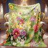Comfortable Floral Pattern Blanket Soft High-Definition Digital Print All-Season, Family and Friends Gift Cooling Blanket Soft Breathable 100% Polyest