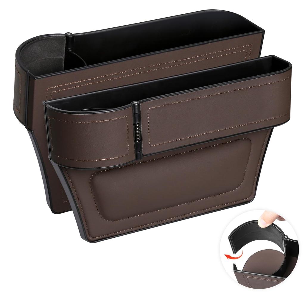 KONGZEE Car Seat Gap Storage Made with Premium Set of 2 Side Storage Boxes for Driver and Passenger Convenient Car Large Capacity Car Seat Gap Pockets
