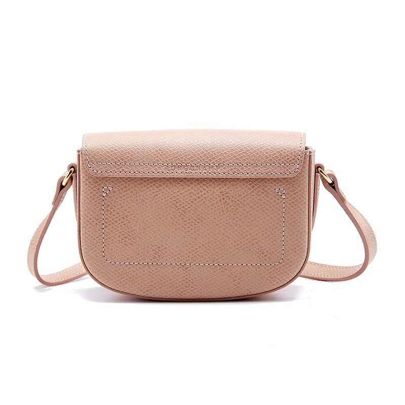 Longchamp Le Pliage 17 Snap Flap Adjustable Shoulder Strap Pebble Grain Leather Mini Crossbody Bag Women bags Pink 10165HYZP64