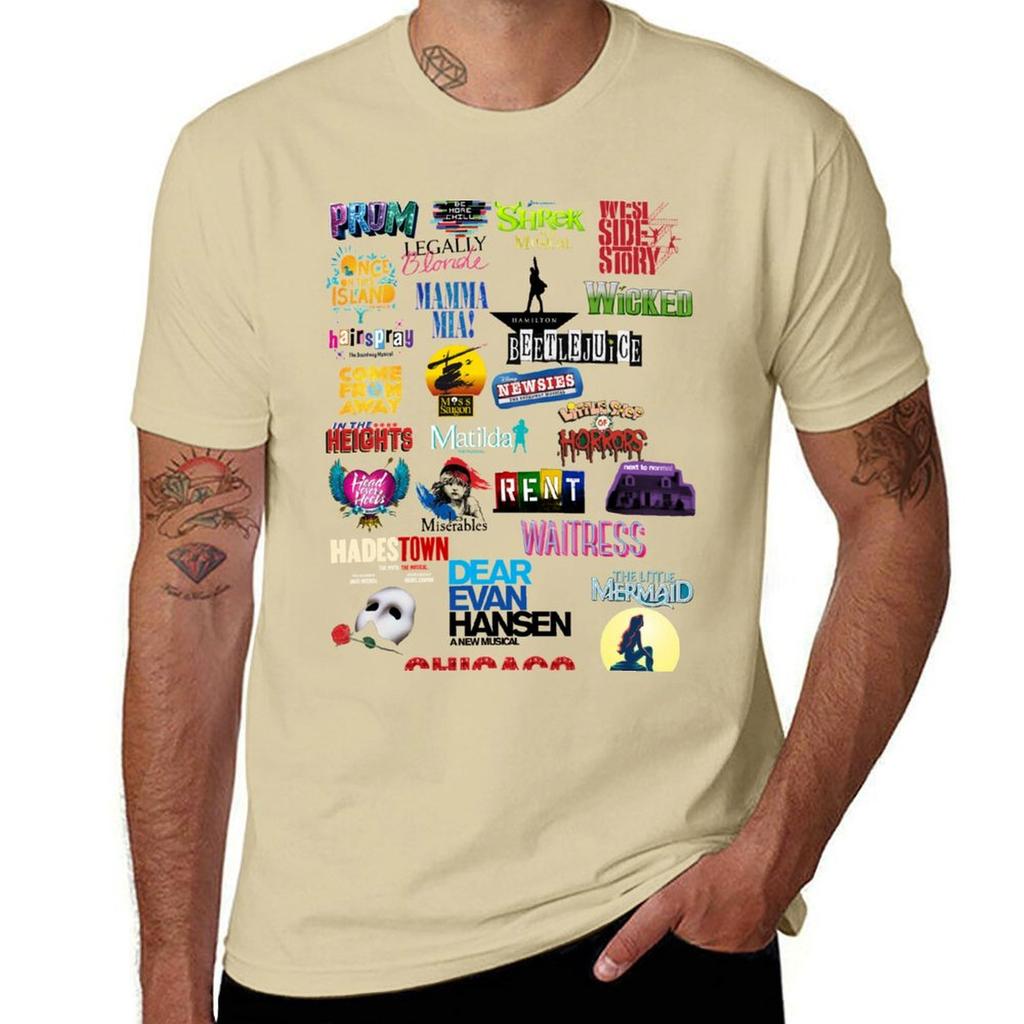 Musical Theater Sticker Shirt Inspired by Broadway Shows T-Shirt Customs Design Your Own Funnys Men's Clothing