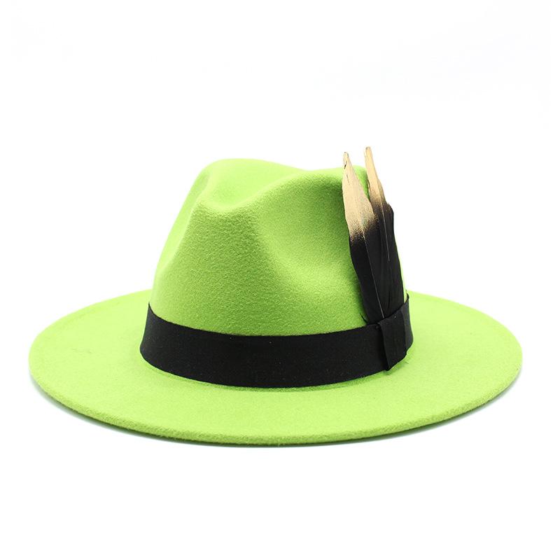 Panama Top Hat British Versatile Flat Edge Jazz Hat Woolen Top Hat Men'S And Women'S Hats