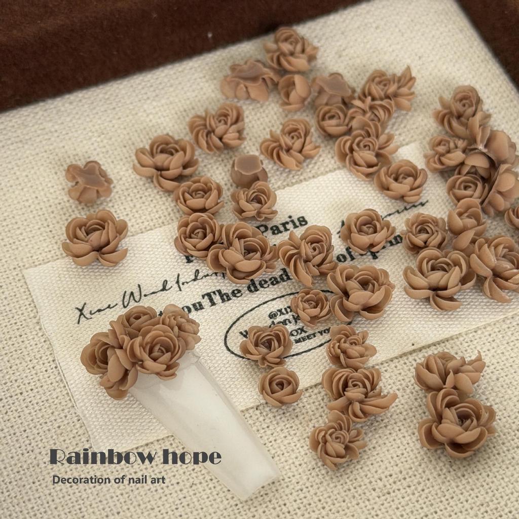 Měkké růžové květiny Různé tvary Dekorace na nehty pro DIY Press-On nehty