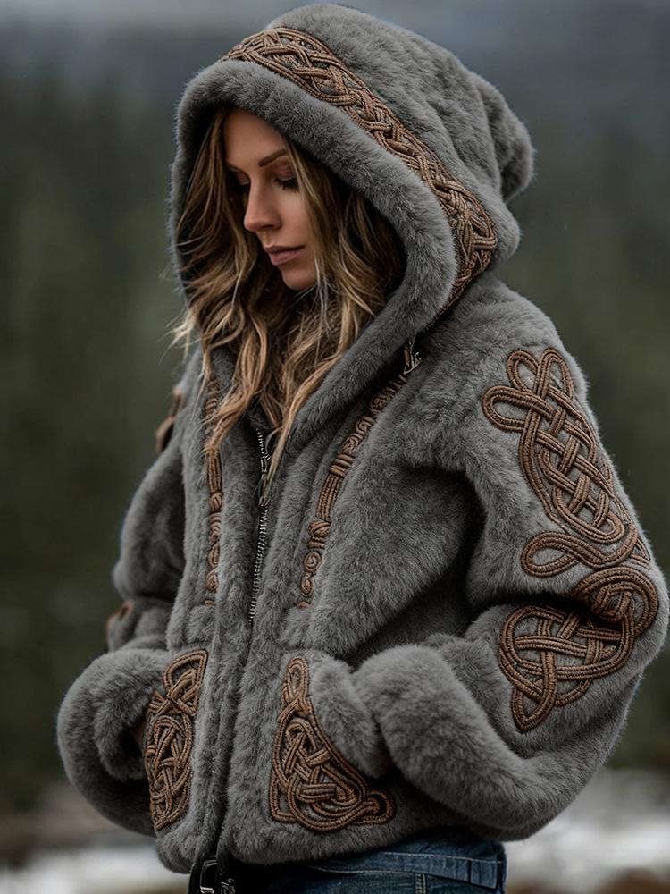 Damen Schneeflocke 3D-Druck Flanell Reißverschluss Kapuzenjacke Winter Warm Fleece Hoodie Lässiger Langarmmantel S-5XL