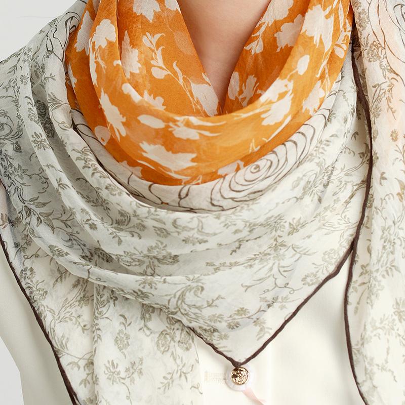 Handmade 100% Mulberry Silk Square Scarf Shawl
