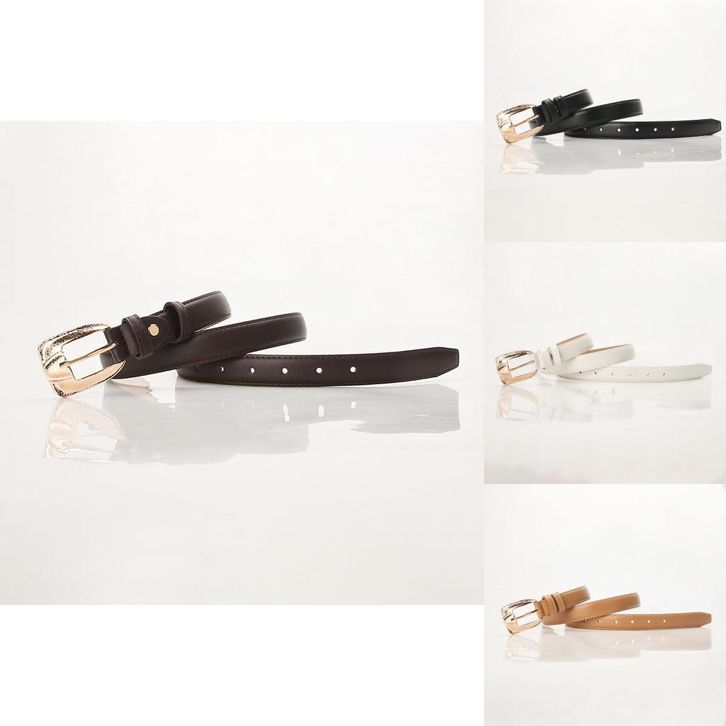 Minimalist Pu Leather Belt For Women With Alloy Pin Buckle Casual Office Style
