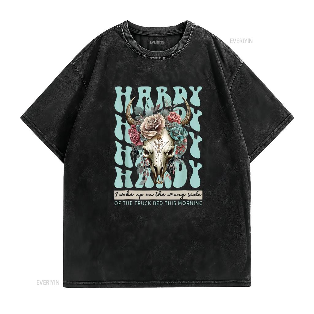 Womens Funny Hardy I Woke Up On The Wrong Side Of Truck Bed T Shirt Black vintage Washed Soft Unisex Stylish graphic Versatile