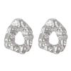 Exaggerated Gold Color Heart Oval Earrings For Women Metal Earing Jewelry Trending Irregular Wrinkled Geometric Earrings