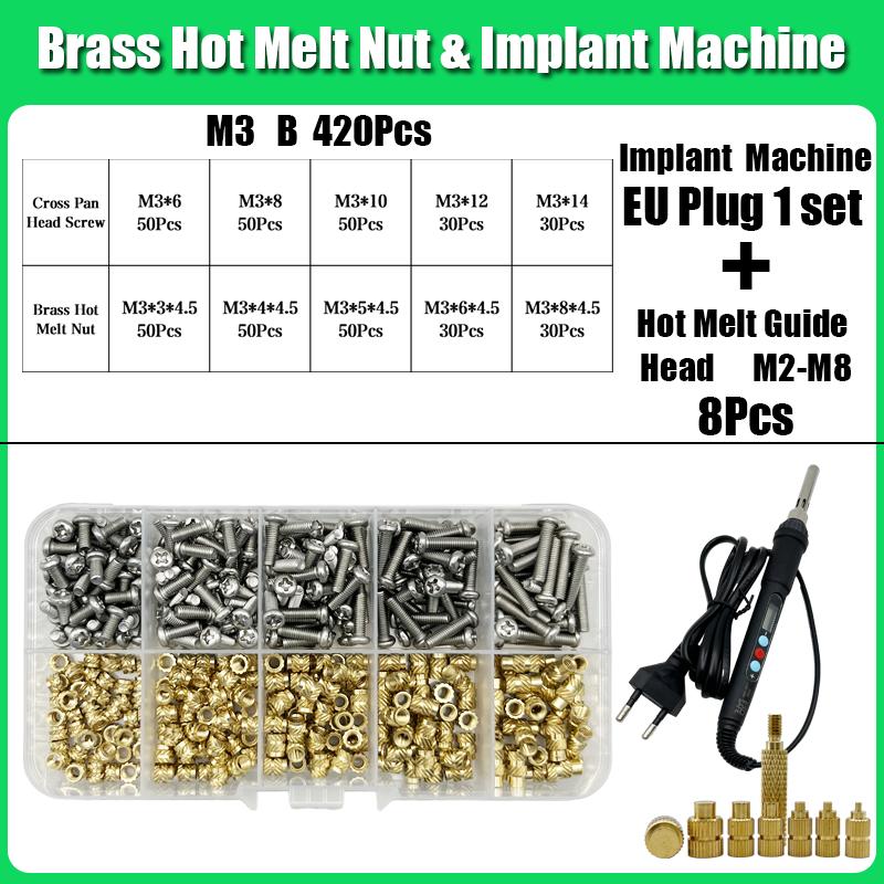 

M2 M3 M4 Латунная вставная гайка Болт Винт Машина для имплантации Горячего расплава Накатанная резьба Наконечник паяльника 3D-принтер Аксессуар