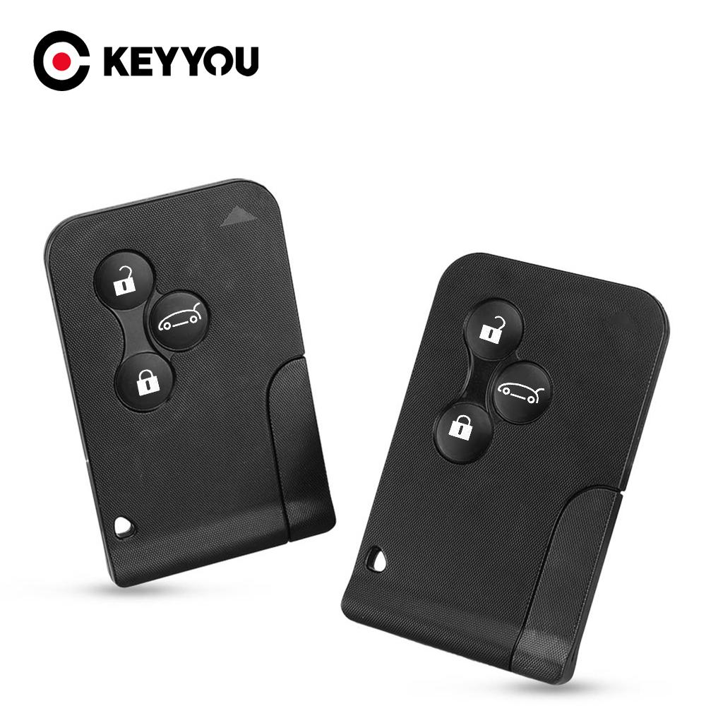2/3 Buttons Smart Card Remote Key Shell Case For Renault Clio Logan Megane 2 3 Scenic Laguna Espace Black Car Key Case