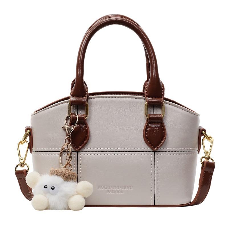 Plush pendant hand carry fashion bag women's summer new portable simple personality retro shoulder messenger bag