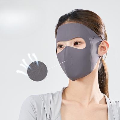 Women Summer Ice Silk Sun Protection Face Mask UV Protection Full Face Balaclava Cooling Face Cover