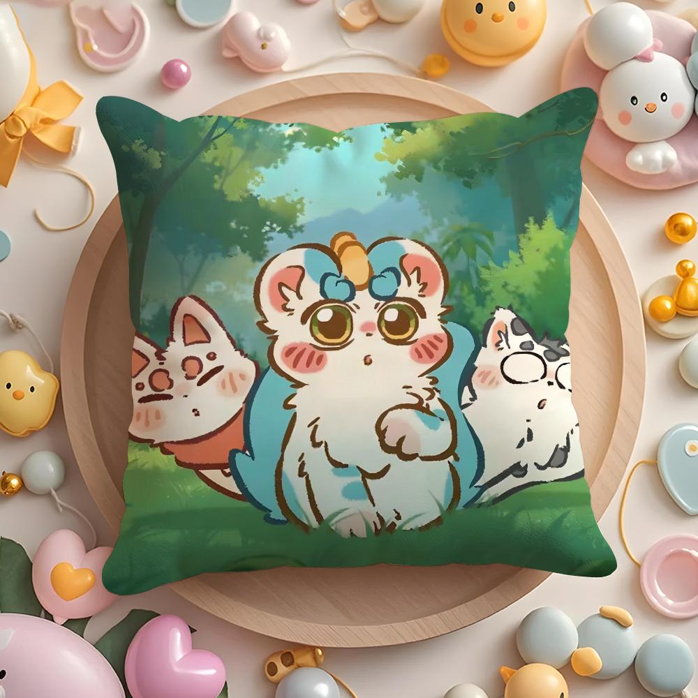 Cute You Shou Yan Cushion Cover Home & Car Multi-Scene Pillow Cover - Reversible, Soft & Durable for Daily Use