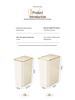 Large Capacity Narrow Push-Top Trash Can with Lid for Bathroom and Toilet