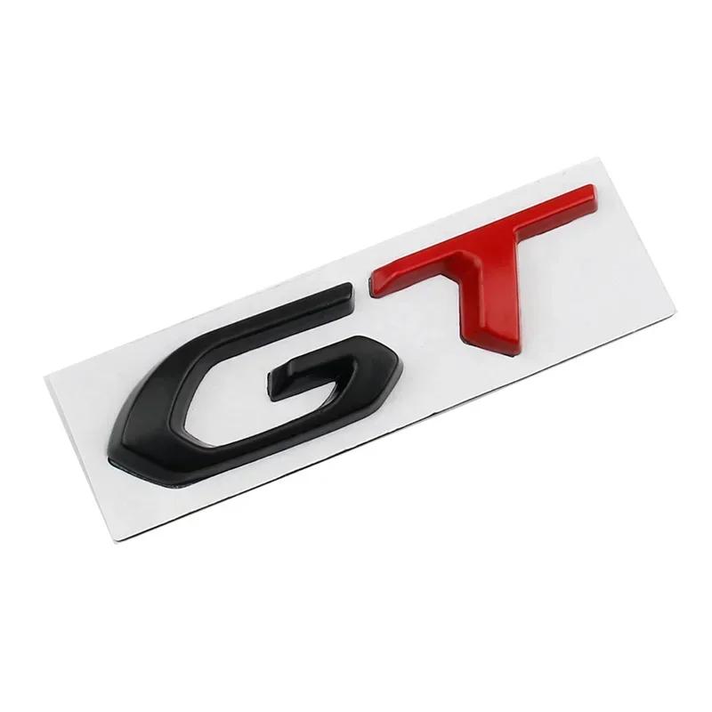 VKDF5 3D Metal GT Logo Car Rear Trunk Emblem Badge Decals Sticker for KIA Peugeot 208 308 508 2008 3008 5008 106 107 206 207 307 406