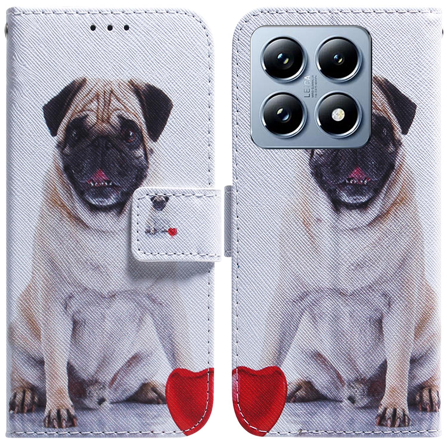 

For Xiaomi 14T Wallet Case Pattern Print Leather Phone Cover Dog