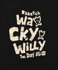 WACKY WILLY Slogan Typo Short Sleeve T-Shirt Black