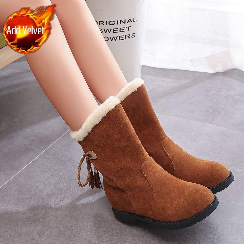 

Модная зимняя женская обувь с круглым носком, плюшевые теплые женские сноубутсы, распродажа, мода 2025, новинка в горячей обуви, шикарные и элегантные ботильоны 41