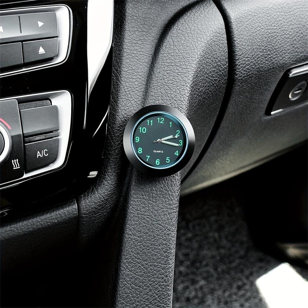 43mm Luminous Car Dashboard Clock - Waterproof Digital Display with Stick-On/Air Vent Mount for Auto