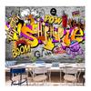 European And American Street Graffiti 3d Mural Ktv Bar Coffee Shop Restaurant Background Wall Mural Wallpaper