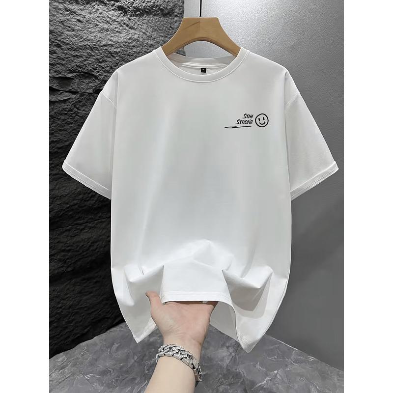 European Size Never Give Up" Themed Crew Neck Short Sleeve T-Shirt