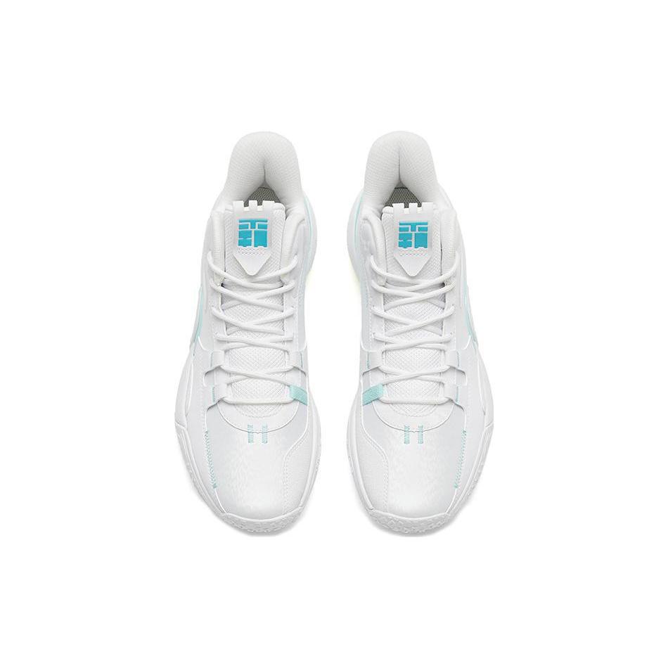 New Anta Anti Slip And Wear Resistant Lightweight Mid Top Performance Basketball Shoes White Blue 112241602-7
